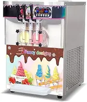 Commercial Desktop Tabletop countertop 3 flavoe Soft ice Cream Machine Yogurt Soft ice Cream Machine, Gelato 2+1 Mixed Flavor Soft ice Cream Maker