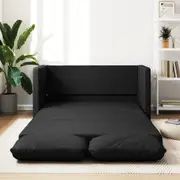 Floor Sofa Bed 2-in-1 Black 112x174x55 cm Faux Leather vidaXL