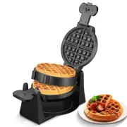 Commercial Hotel Double Belgian Waffle Maker Iron Rotating Baker Pan Machine NEW