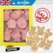 8Pcs/set Easter Cookie Cutters Rabbit Egg Biscuit Cutter Mould 3D Cartoon MolPA