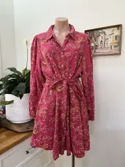 Sportsgirl Linen Blend Dress Size 18 Bnwt