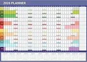 Evelay 2026 Wall Planner A2 Size (59cm x 42cm) Full Year to View Calendar Home Office School Organiser (Rainbow) - Made in UK