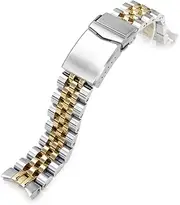 [MiLTAT] 20mm Angus-J Louis Watch Bracelet for Seiko Alpinist SARB017 (or Hamilton K.), Gold-Center