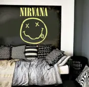 NIRVANA Smiley Face Stencil Wall Art Painting Decor Rock Large Teenagers Room