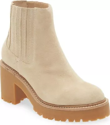 Jeffrey Campbell Tuckee Ankle Boot Natural Sand Suede Platform Heel Women's 8