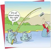 Twizler Funny Card for Him Fishing and Beer - Blank Inside - Humour Happy Birthday Card - Anniversary - Good Luck - Thank You - Congratulations - Retirement - Fathers Day