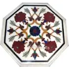 Floral Art Corner Table Top / Marble Coffee Table Top / Side Table for Hallway