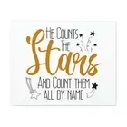 Psalm 147:4 He Counts The Stars Gold Stars Christian Wall Art B