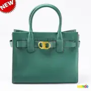 Tory Burch Gemini Link Women's Leather Tote Handbag Green Malachite 42049 $598