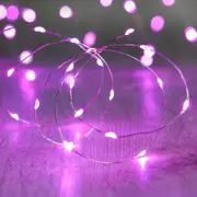 Pink 4M Battery Operated Lights 40 LED Micro Silver Wire Waterproof Fairy Xmas Party