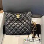 CHANEL 香奈兒 22S HOBO 鍊條包 嬉皮包 核桃金球 單肩 斜背包 可調節肩帶 AS3259