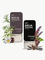 Em5 Pack of 2 Quad & Typhon Solid Perfumes | Alcohol Free Cologne for Men & Women | Non-Greasy Wax Perfume | Strong & Lasting Fragrance | Gifting Set for Him & Her
