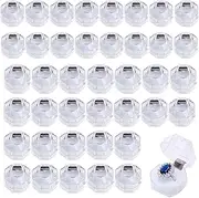 [BLEMOLE] Clear Crystal Ring Gift Box With Foam Insert - 30Pcs Jewelry Display and Storage Box, Acrylic Earrings Container