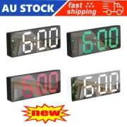 Digital LED Desk Alarm Clock Large Mirror Display USB Snooze Temperature Mode AU