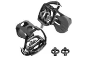 VENZO Bike Toe Clips Cages & Pedals - Compatible with Shimano SPD - Fixed or Adjustable Bicycle Toe Clips & Cleats for Fitness Indoor Exercise Bikes