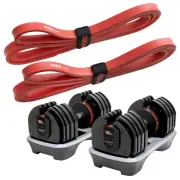NonZero Gravity PowerDyne 80lbs Adjustable Dumbbell Set & 20lb Resistance Bands