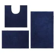 3 Pieces Bathroom Rugs, -Slip Chenille Bath Rug, Perfect Plush Carpet for7496