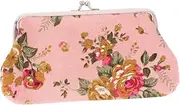 [LALADEFIEE] Floral Pattern Coin Purse Women's Wallet Buckle Clutch Bag for Lady Canvas