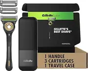 GilletteLabs With Exfoliating Bar Shaving Razor For Men, 1 Handle, 3 Blade Refills, Includes Travel Case for Convenient Storage On The Go