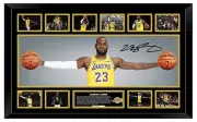 LEBRON JAMES WINGS MVP LA LAKERS SIGNED PHOTO FRAMED LIMITED EDITION MEMORABILIA