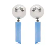 [Moschino] Moschino Logo-engraved Clip-on Earrings ONE SIZE SILVER/BLUE