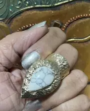 Brand New Samantha Wills White Howlite Stone Tear Drop Shape Ring Size Medium/8