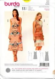 Burda Style Sewing Pattern 6807 Misses Sleeveless Dress Size 8-20