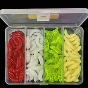 OriGlam 100pcs Fresh Water Fishing Bait, Soft Plastic Worms, Bass Fishing Worms, Soft Bait Shad Fishing Lures, Worm Baits