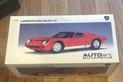 AUTOart Millennium 1971 Lamborghini Miura SV DieCast 1/18 Red/Silver 74543 *NEW