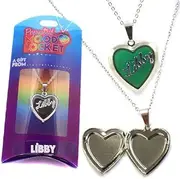 [STANDS OUT] LIBBY PERSONALISED HEART SHAPED NAMED MOOD LOCKET JEWELLERY FUN GIFT PRESENT, Zinc