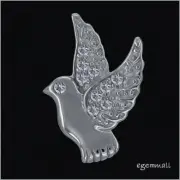 1PC Fine Sterling Silver CZ Dove Peace Bird Pinch Bail Pendant Clasp #97246