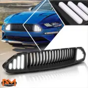 For 18-20 Ford Mustang Vertical Fence ABS Front Bumper Grille Frame w/LED Light