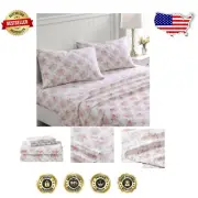Elegant Twin Sheet Set, Floral Cotton Flannel - Perfect Gift for All Seasons