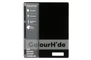 Colourhide Pocket Notebook w Ruler A4 Writing School Stationery 120-Pages Black