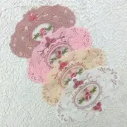 Set of 4 DIY Floral Lace Placemat Coaster Embroidered Doily Table Mat Home Decor