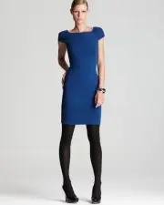 NWT DVF Diane von Furstenberg Helen cap sleeve sheath Heron Blue Size 12 $ 365