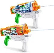 X-Shot Fast-Fill Skins Hyperload (2 Pack) by ZURU, Watergun, Water Blaster, Water Toys, 2 Blasters Total, Fills with Water in just 1 Second! (Flames and Water Splash)