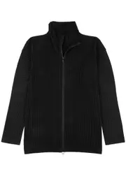 Homme Plissé Issey Miyake Pleated High-neck Jersey Jacket - Black - 3 3