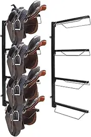 HDYEGY 2 Park Saddle Rack,4 Tier Wall Mounted Saddle Rack Stand for English and Western Saddles,Ideal for Horse Tack Room Stable Barn and Farm