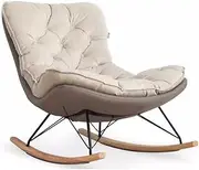 Sofas and Couches Modern Rocking Chair Nordic Light Luxury Single Sofa Chair Home Living Room Balcony Leisure Chair Clothing Store Rest Chair for Living Room Corner Chair Bedroom Salon Office (Color