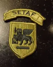 ARMY PATCH,SOUTHERN EUROPEAN TASK FORCE,MULTI-CAM,SCORPION, HOOK LOOP FASTENER