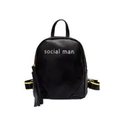 Laser Color PU Leather Double Shoulders Backpack School Bag