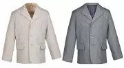 Baby Boy Teen Wedding Party Tuxedo Suit Pinstripe Taupe or Gray Jacket Sm-20