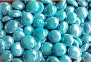 Creative Stuff Glass - 100 pcs Opal Sky Blue Irid Medium Vase Fillers Glass Gem