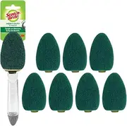[Scotch-Brite] Heavy Duty Dishwand Kit, Includes 1 Wand & 7 Refill Pads, Keep Hands Out of The Mess