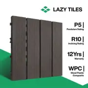 x1 WPC Wood Decking Tile - Indoor & Outdoor Interlocking Flooring Tile 300x300