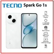 (New) TECNO Spark Go 1s 3GB+64GB WHITE Dual SIM Unlocked Android Cell Phone