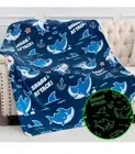 Jekeno Shark - Glow in The Dark Blanket Child Ocean Anchor Throw Blue 50"x60"