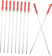 10pcs Grill Skewers with Skid Handles for BBQ Durable Barbecue Tools for Cooking Shrimp Chicken Beef Vegetables and More for Outdoor Grilling and Picnics