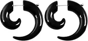 [Decentraland] 1 Pair 3 mm(8 G) Black Acrylic Swirl Spiral Tribal Fake Tapers Gauge Stretcher Gauges Expander Gage Stretching Kit Ear Tunnels Earrings Plugs Set Body Piercing Jewelry Women Men